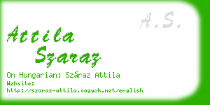 attila szaraz business card